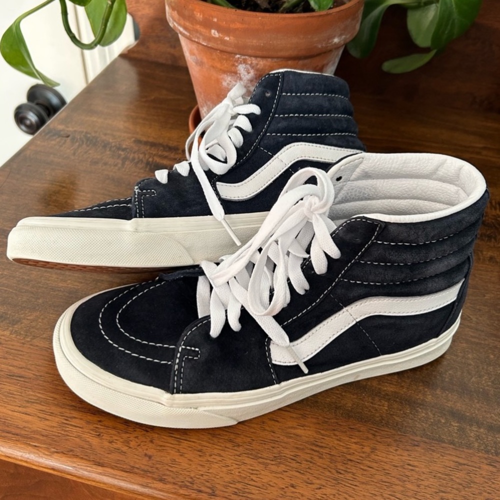 Vans SK8-Hi Skate Shoes Iconic High-top Suede/Leather in Deep Navy, Unisex - Picture 9 of 13
